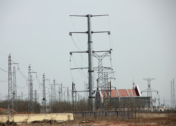 ASTM A36 Steel Tube Tower , Monopole High Voltage Transmission Towers