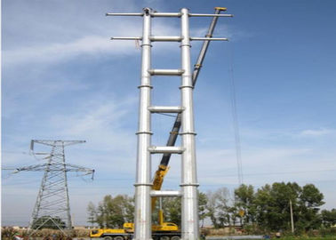 750KV Steel Tubular Tower Hot Dip Galvanized / Painted Surface For Power Transmission Line