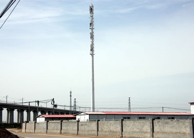 30m Self Supporting Steel Monopole Tower , Signal Transmission Monopole Telecom Tower