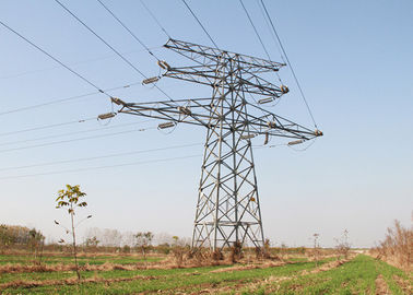Hot Galvanized Electric Transmission Tower , Single Circuit High Tension Tower