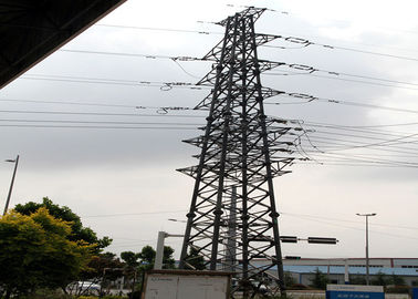 4 Legged Power Distribution Tower , tubular Transmission Line Steel Towers