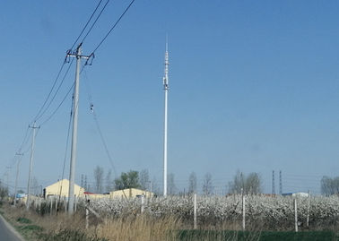 GSM Monopole Telecommunications Tower , Broadcast TV Monopole Communication Tower