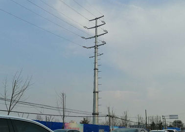 HDG Conical Single Circuit Transmission Tower , Monopole Power Line Tower