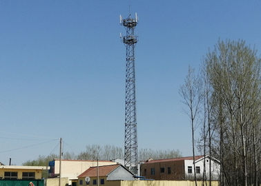 45m Q345B Steel Mobile Cell Tower ,4 Legged Self Supporting Angle Steel Lattice Tower