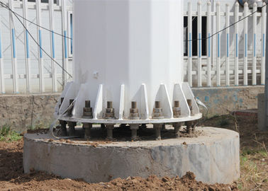 30m Galvanized GSM Microwave Tubular Mobile Cell Tower ，Monopole Telecommunication Steel Tower